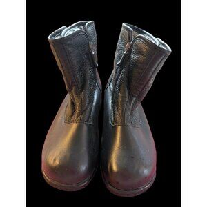 Black Fur Lined Ankle Boots Made In Canada Size 7